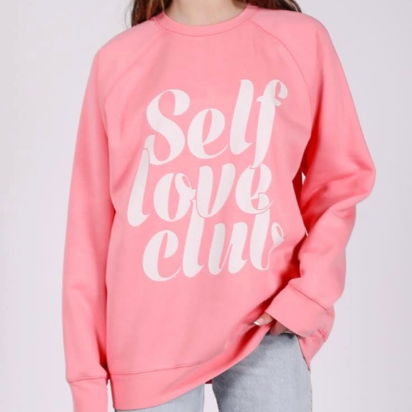 SOLD NWT S/M Self love club sweater by brunette the label - Picture 1 of 4